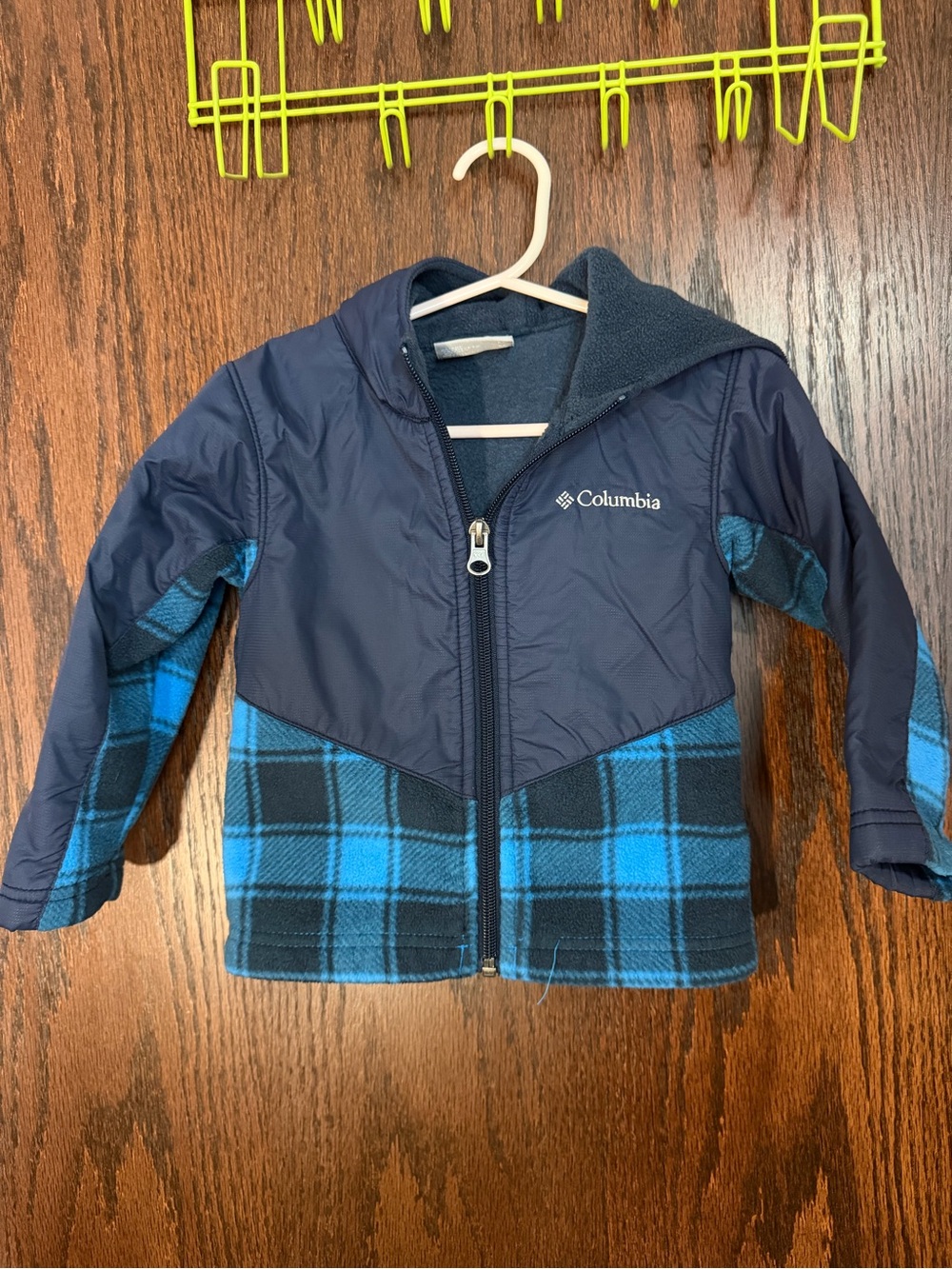 Columbia Kids Navy & Blue Plaid Hooded Jacket